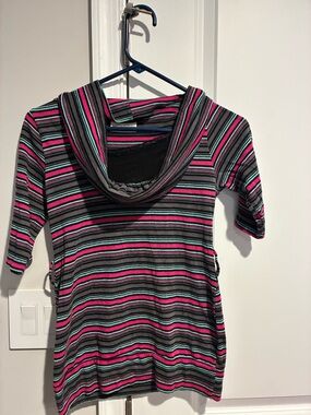 Bobbie Brooks Striped Cowl Neck Shirt